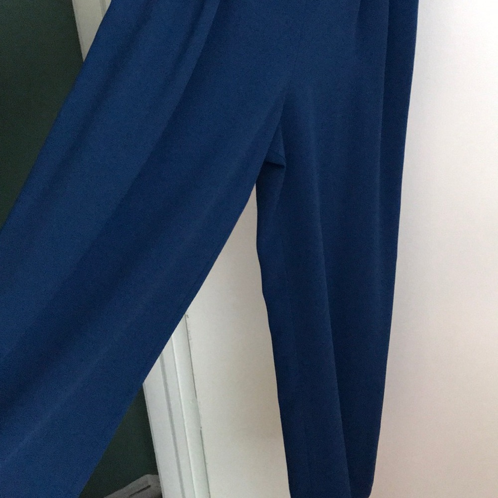 Blue One-Shoulder Bow Jumpsuit - Picture 3 of 4